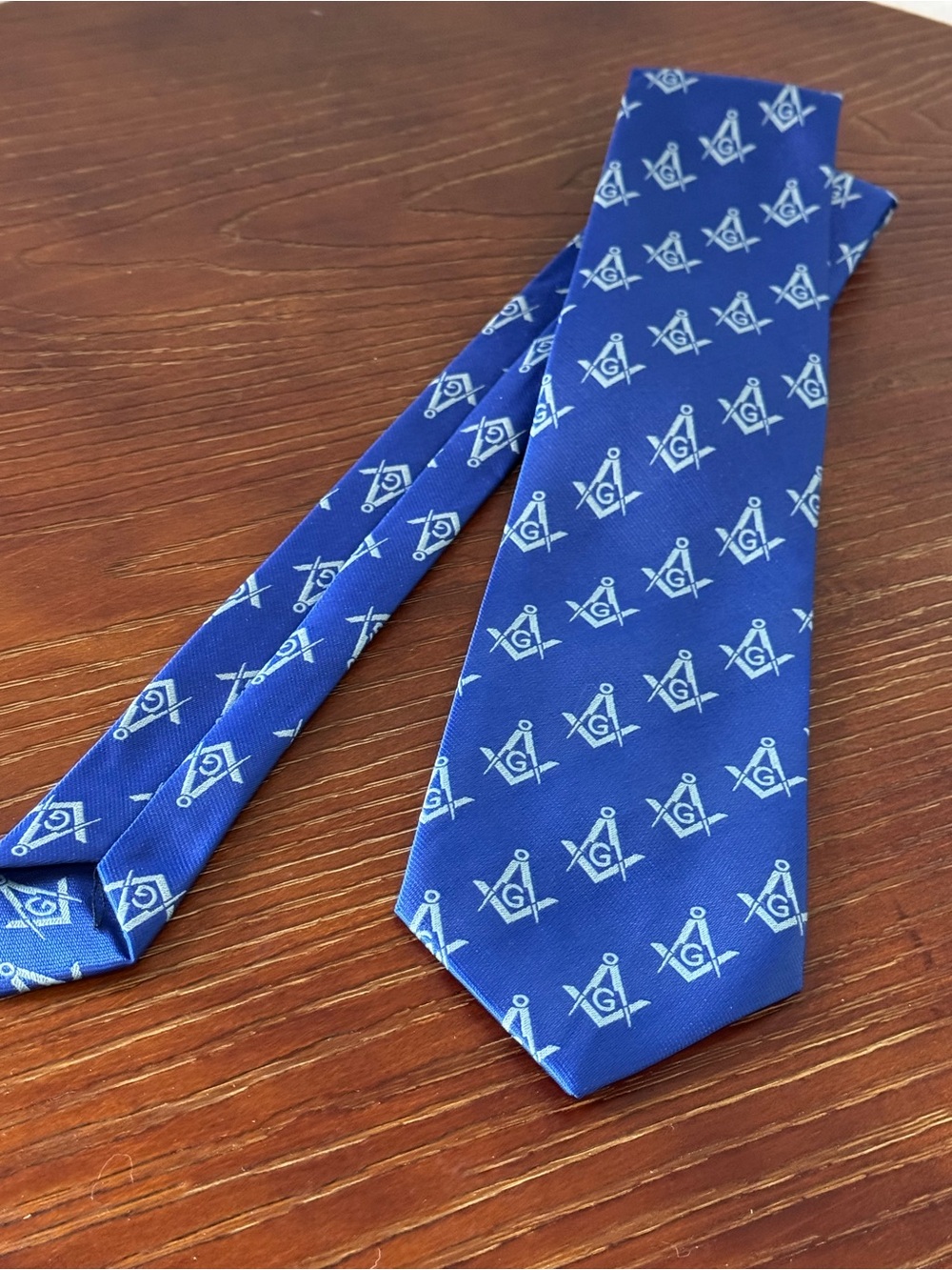 Freemason Masonic Square & Compass Blue Men’s Neck Tie
